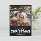 Eerste Kerstdag als Mr & Mrs. Feestdagenkaart (Staand voorkant)
