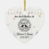 Eerste Kerstdag als Mr & Mrs Ornament Pas getrouwd (Voorkant)