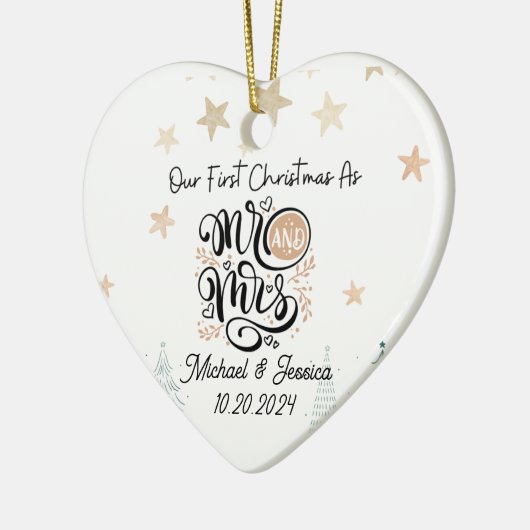 Eerste Kerstdag als Mr & Mrs Ornament Pas getrouwd (Links)