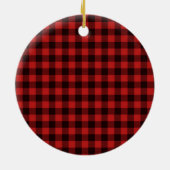 Eerste Kerstdag als Papa Beer Buffalo Plaid Keramisch Ornament (Achterkant)