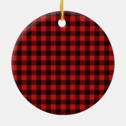Eerste Kerstdag als Papa Beer Buffalo Plaid Keramisch Ornament (Achterkant)