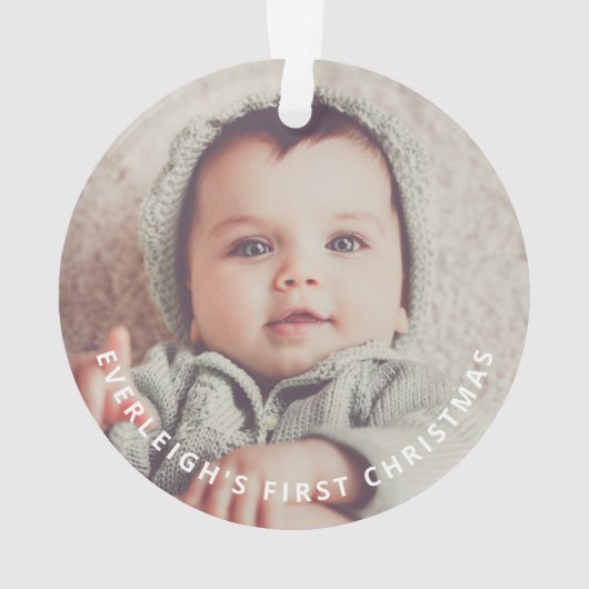 Eerste kerstdag Baby Foto Acrylversiering Ornament (achterkant)