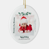 Eerste kerstdag Baby Foto Collage Holiday Keramisch Ornament (Rechts)
