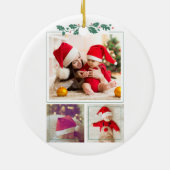 Eerste kerstdag Baby Foto Collage Holiday Keramisch Ornament (Achterkant)