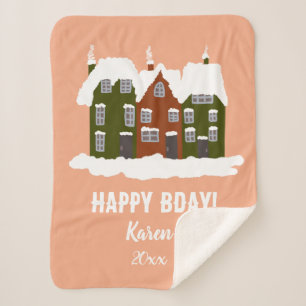 Eerste kerstdag Baby Modern Holyday Sherpa Deken