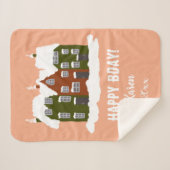 Eerste kerstdag Baby Modern Holyday Sherpa Deken (Voorkant (horizontaal))