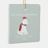 Eerste kerstdag Baby Polar Beer Blue Snow Keramisch Ornament (Rechts)