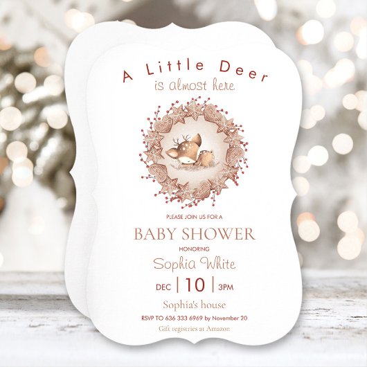 Eerste kerstdag Baby shower uitnodiging