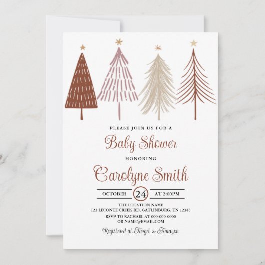 Eerste kerstdag Baby shower Uitnodiging Sjabloon (Voorkant)