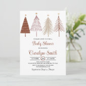 Eerste kerstdag Baby shower Uitnodiging Sjabloon (Staand voorkant)