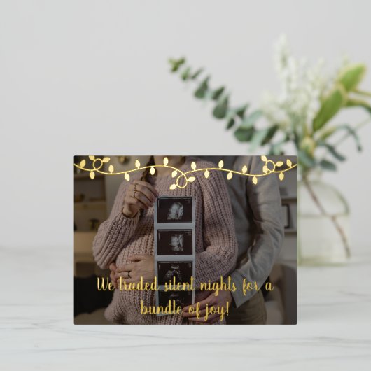 Eerste kerstdag Baby Zwangerschap Aankondiging Gol (Staand Voorkant)