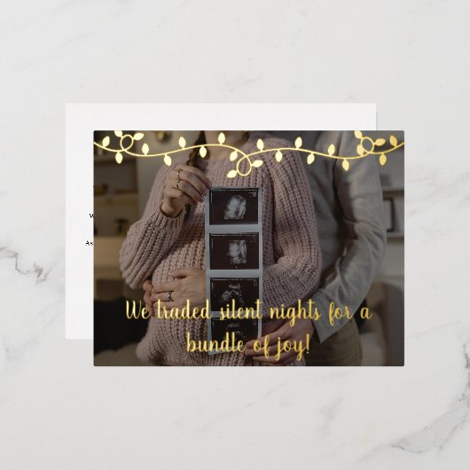 Eerste kerstdag Baby Zwangerschap Aankondiging Gol (Voorkant / Achterkant)