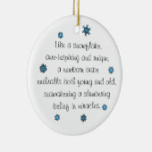 Eerste Kerstdag blauw sneeuwvlokgedicht voor baby' Keramisch Ornament (Rechts)