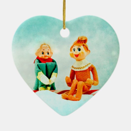 Eerste kerstdag Elf Keramisch Ornament (Achterkant)