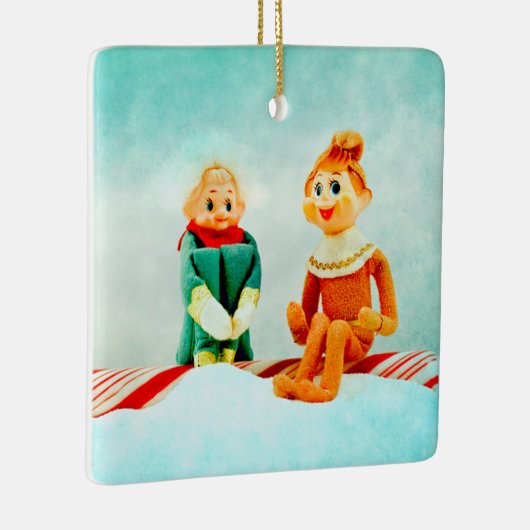 Eerste kerstdag Elf Keramisch Ornament (Rechts)
