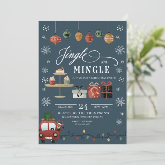 Eerste kerstdag en uitnodiging van de partij Mingl (Staand voorkant)