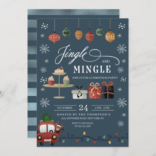 Eerste kerstdag en uitnodiging van de partij Mingl (Voorkant / Achterkant)