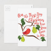 Eerste kerstdag feestdagenkaart (Voorkant / Achterkant)