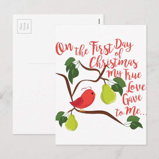 Eerste kerstdag feestdagenkaart (Voorkant / Achterkant)