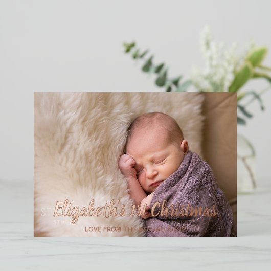 Eerste Kerstdag Folie Feestdagenkaart (Staand Voorkant)