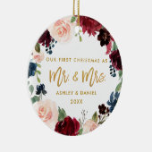 Eerste kerstdag | Foto terug Keramisch Ornament (Rechts)