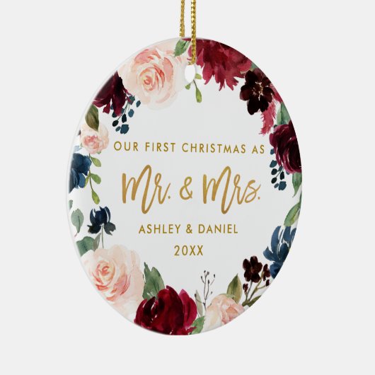 Eerste kerstdag | Foto terug Keramisch Ornament (Rechts)