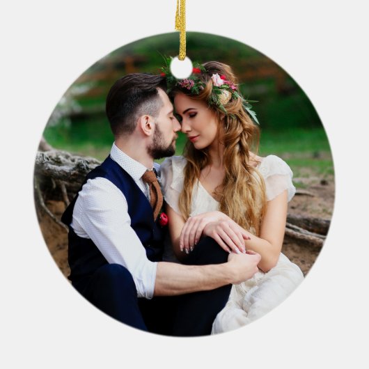 Eerste kerstdag | Foto terug Keramisch Ornament (Achterkant)