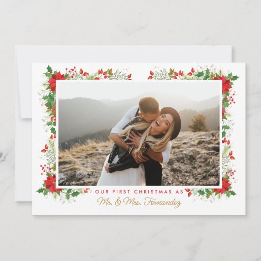 Eerste Kerstdag Getrouwde Kaart Notitiekaartje (Voorkant)