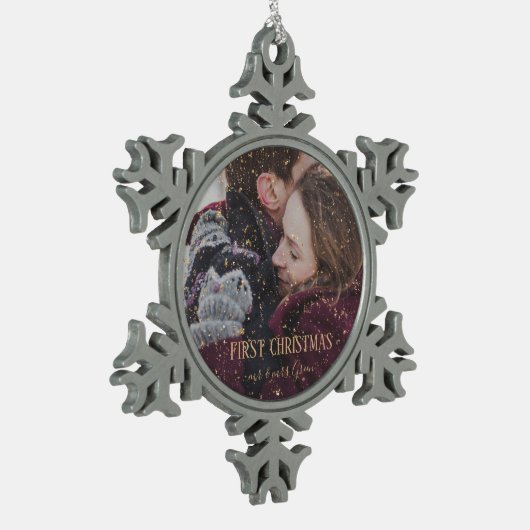 Eerste kerstdag Glitter Snowflake Ornament (Links)