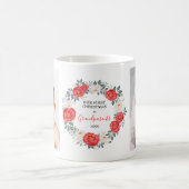 Eerste kerstdag Grootouders Floral Foto Holiday Koffiemok (Center)