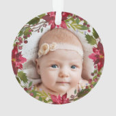 Eerste Kerstdag Grootouders Foto Waterverf Floral Ornament (achterkant)