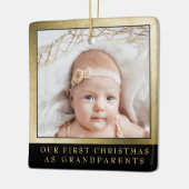 Eerste Kerstdag Grootouders Gold Black Foto Keramisch Ornament (Links)