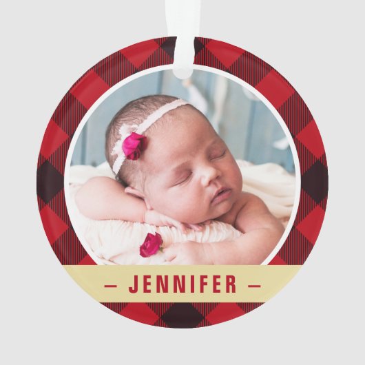 Eerste Kerstdag Grootouders Gold Red Pset Foto Ornament (achterkant)