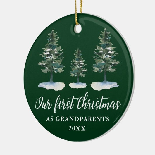 Eerste kerstdag Grootouders Green Pines Keramisch Ornament (Links)