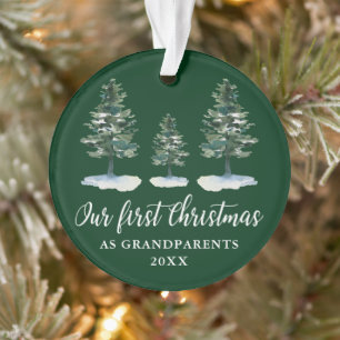 Eerste kerstdag Grootouders Green Pines Ornament