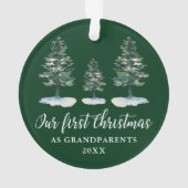 Eerste kerstdag Grootouders Green Pines Ornament (achterkant)