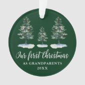 Eerste kerstdag Grootouders Green Pines Ornament (voorkant)