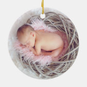 Eerste kerstdag Grootouders Greenery Gold Foto Keramisch Ornament (Achterkant)