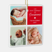 Eerste kerstdag Grootouders met kerstfeest Keramisch Ornament (Rechts)