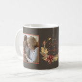 Eerste Kerstdag Grootouders Rustic Copper Foto Koffiemok (Voorkant links)