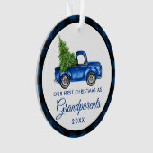 Eerste Kerstdag Grootouders Truck Blue Pset Ornament (voorkant)