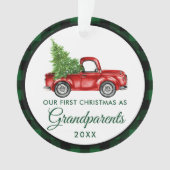 Eerste kerstdag Grootouders Truck Green Plays Ornament (voorkant)