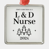 Eerste Kerstdag in de week- en uitleveringsverzeke Metalen Ornament (Voorkant)