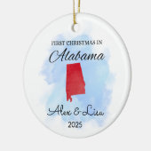 Eerste kerstdag in het Alabama State Ornament (Links)