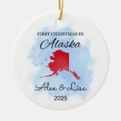 Eerste kerstdag in het Alaska State Ornament (Voorkant)
