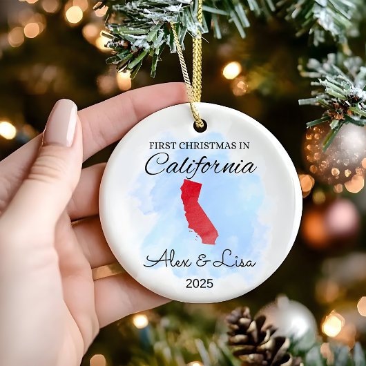 Eerste kerstdag in het California State Ornament
