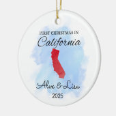 Eerste kerstdag in het California State Ornament (Links)