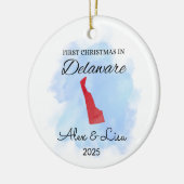 Eerste kerstdag in het Delaware State Ornament (Links)