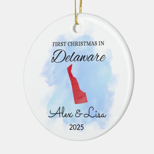 Eerste kerstdag in het Delaware State Ornament (Links)