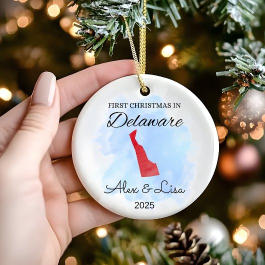 Eerste kerstdag in het Delaware State Ornament